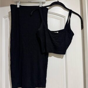 OOTDFash Black Skirt Set